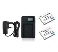 Charger and 2Pcs Battery for Canon Powershot D10, D20, D30, S90, S95, S120, S200, SD770 IS, SD980 IS, SD1200 IS, SD1300 IS, SD3500 IS, SD4000 IS Camera - For NB-6L, NB-6LH Battery