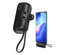 Charger Bank, PD 22.5W 5000mAh Mini Banks, 8.1x2.85x4.9cm Built-in Cable, Type C Compatibility, for Smartphones, Tablets, Electronic Devices, Travel, Home Use, (IOS+Type C)