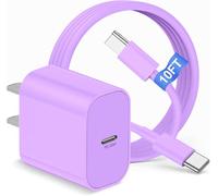 Charger Block for iPhone 16 15/10 Foot Type C to C Long Cable, USB C Fast Charging Plug for Apple iPhone 16 Pro Max/16 Plus/15 Pro Max, iPad 12.9/11 Inch 4/3th/Air/Mini Adapter