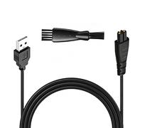 Charger Cable Compatible Remington Shaver with 1 PC Brush, 5V USB Universal Electric Shaver Replacement Charger Cable for XR7000 PG6171 XR1410 PG6250 HC4250 PF7855 and for Hair Clippers (Black, 1 .2M)