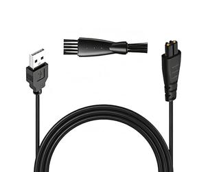 Charger Cable Compatible Remington Shaver with 1 PC Brush, 5V USB Universal Electric Shaver Replacement Charger Cable for XR7000 PG6171 XR1410 PG6250 HC4250 PF7855 and for Hair Clippers (Black, 1 .2M)