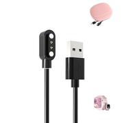 Charger Cable for BlackView R30Pro Smart Watch, 2 Pin 2.8mm USB Charger Cable,Magnetic Attachment,Fast Charging,Low Heat Generation,Lightweight,Durable,Portable Travel Silicone Storage Bag,Pink