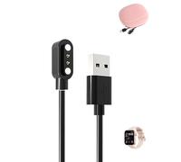 Charger Cable for DDXCAW P2 Smart Watch, 2 Pin 7.62mm USB Charger Cable,Magnetic Attachment,Fast Charging,Low Heat Generation,Lightweight,Durable,Portable Travel Silicone Storage Bag Pink