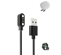 Charger Cable for Joautrial 1.85" HD Smart Watch, 2 Pin 4mm USB Charger Cable,Magnetic Attachment,Fast Charging,Low Heat Generation,Lightweight,Durable,Portable Travel Silicone Storage Bag