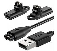 Charger Charging Cable for Garmin Watch Vivoactive 6 5 4 3,Fenix 8 7 6 5 S X,instinct Tactical,Venu 3 X1 Sq,Forerunner 255 265 55 165 965 970,Approach S40,3.3ft/1m Cord & 2 Typy-C Adapters Connector