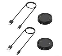 Charger for Amazfit Active 2, Fast 1000mA Charging Station with Cable, ABS Smartwatch Adapter, Reliable 5V Supply Base, Black(Base + Cables)