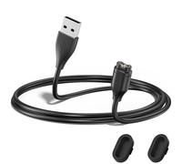 Charger for Garmin Forerunner 165 265 245 255, Replacement Charging Cable Cord Plus a Black Silicone Charger Port Anti Dust Plug for Forerunner 165 265 245 255 55 955 965 970 570 Smart Watch 50cm