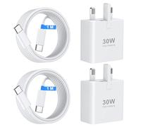Charger for iPhone 16 15 30W USB C Charger Plug Fast Charging 1M Type-C Cable 2 Pack Phone Wall Charge USBC UK Power Adapter for iPhone 16 15 Pro Max Plus/iPad Pro/Air, S24 Ultra/S23/S22/S21