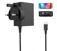 Charger for Nintendo Switch,39W Fast Charging AC Adapter Power Supply With 5FT USB C Cable for Switch Lite/OLED/Deck Dock/Pro Controller, Support TV Mode (Black)