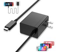 Charger for Nintendo Switch, 45W AC Adapter, 20V/2.25A Fast Charging with 5FT USB-C Cable Compatible with Lite/OLED/Steam Deck/PlayStation Portal, Support Switch TV Mode