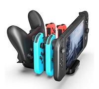 Charger for Nintendo Switch JoyCon, iWOWnfit Switch Joy Cons Charging Station Dock,Switch Charger Dock Accessories for Nintendo Switch Joy con Controller,Support 4 Joy-Cons & 1 Switch Pro Controller