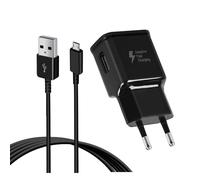 Charger for Samsung Fast Charging, Mains USB and 1.5 m Micro USB Cable Compatible with Galaxy S7 S6 Edge S5 S4 S3 J7 J5 J3 Note 5, Huawei P Smart, Redmi Note 5 6 Pro, Wiko, Kindle, LG, HTC, PS4