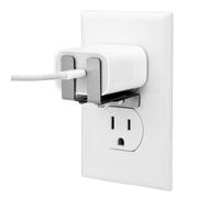 Charger Lock to Outlet with Screw, Adjustable Stainless Steel Outlet Lock Secure Charger & Appliance Cords from Unplugging for Child & Pet Safety