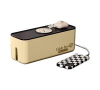 Charger Organizer - Wire Management Box | Anti Slip Charger Power Storage Case | 29.5cm x 11.4cm Hidden Extension Block for Living Room Bedroom Laboratory, Black and white, 説明を参照してください, See