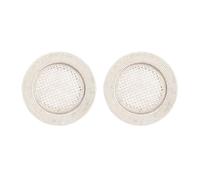 Charger Plate Set of 2 Table Mats Glazed Finish Rattan Placemats (White)