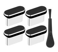 Charger Port Dust Cover - Type C Anti Loss Plug Kit, Cleaning Brush | Charging Port Cover PP 2.56in 4PCS Multifunctional 5in1 Cell Phone Socket Protector Against Dirt Lint Debris Outdoor Use