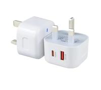 Charger SB C Plug Fast Charger 20W USB Type C & USB A Dual Port Wall - Compatible with iPhone, Samsung, USB C, Apple, Fast Plug, USB Plug UK, Anker