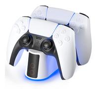 Charger Station for PS5 Controller with Adjustable RGB Light, 2H Fast Charging Dock for Playstation 5 Controller, LED Indicator, Click-in Design, Safe Intelligent Protection for PS5 Controller