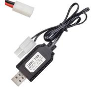 Charger USB Charging Cable Cord 7.2V for Ni-MH Rechargeable Batteries Pack, Standard Tamiya Connector, for RC Models Cars Tanks Trucks Trains and Boat