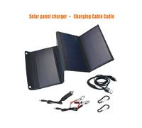 (charger wi cable) 28W Solar Panels Portable Folding Foldable Waterproof Dual 5V/2.1A USB DC 18V 12V Solar Panel Charger for Phone Car RV Battery