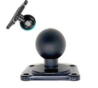 ChargerCity Aluminum Drill Base 25mm 1" Ball w/AMPS Hole Pattern Compatible for Garmin, Lowrance, Humminbird, for RAM Size B Mounts, Ham CB Radio