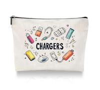 Chargers Travel Organiser Bag for Women Men - Portable Electronic Cable Storage Pouch for Charging Accessories, Tech Essentials, Toiletry & Makeup