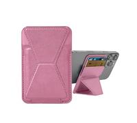 ChargeWorx Magnetic Wallet, Adjustable Phone Stand with Strong Magnetic Hold, Vegan Leather Construction, Compatible with MagSafe iPhone 16/15/14/13/12, Pink