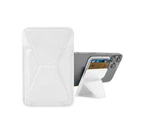 ChargeWorx Magnetic Wallet, Adjustable Phone Stand with Strong Magnetic Hold, Vegan Leather Construction, Compatible with MagSafe iPhone 16/15/14/13/12, White