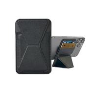CHARGEWORX Magnetic Wallet, Compatible with Magsafe, Wallet with Adjustable Phone Stand for iPhone 12/13/14/15, Horizontal and Vertical Viewing Angles Vegan Leather, Black -, Modern