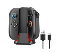 Charging Base for Switch 2 Controllers 4 in 1 Dock with RGB LED Indicators Supports Four Controllers Charging at the Same Time with Safety Protections