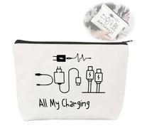 Charging Cable Organiser Bag, Chargers Organizer Bag for Travel Backpack, All My Charging Stuff Bag for Travel Backpack with Zipper Toiletry Pouch Gift for Friends Daughter Son