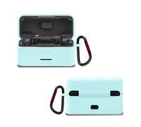 Charging Case Protective Cover for DJI MIC Mini, Microphone with Carabiner Silicone Protective Cover Vlog Wireless Microphone Kit Accessories (Blue)
