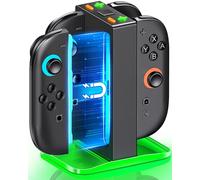 Charging Dock for Nintendo Switch 2 Joy-Con - 4 in 1 Magnetic Charging Dock with 7 Lighting Effects/Status Indicator Lights/3H Fast Charge, Charger Compatible with Switch 2 Joy-Con Controllers