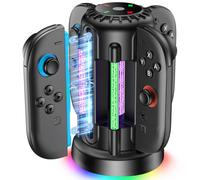 Charging-Dock-for-Nintendo-Switch-2-Joycon(2025), Switch 2 Charger Station with 10 LED Light, Joycon Charger with Magnetic, Fast Charging Station for Joy-con, Nintendo Controller Accessories, Black