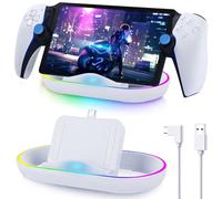 Charging Dock for Playstation Portal,Portable Charging Stand for PS Portal Accessory with 14 RGB Lights &Type-C Cable &Thumb Grips,PS5 Portal Charger Stand Holder for Playstation Portal Remote Player