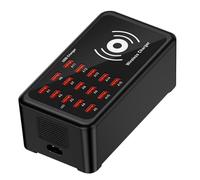 Charging Dock Station - Wireless USB Charger, Smart Base | 100W Port Charging Hub For Tablet, Laptop, Watch, Phone, Home Desk Electronics, Portable Travel Use, Efficient Space Utilization