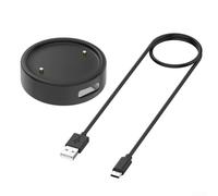 Charging Dock with 100cm Cable and Lanyard for Amazfit Bip6 and For Active2, Designed for Portable and Efficient Smartwatch Charging Solutions (Black)