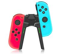 Charging Grip Handle for Joy Con Nintendo Switch/OLED, Portable Controller Charger Comfort V-Shaped Game Grip Controller High Speed for Charger Grip with Battery Indicators USB Type-C Cable (Black)