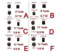 Charging Hand Drill Gear 6/7/8/9/11/12/13/14/15/16T Teeth For RS 550 775 electronic starter Shaft 3/3.9/4.9mm Replaceable electronic starter Gear BIANMTSW(5)