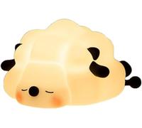 Charging Night Light, Silicone Lamb Design, Eye-Friendly Warm Light for a Cosy Atmosphere, Suitable for the Living Room, Bedroom, Study, and General Use (Black)