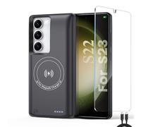 Charging phone case For Samsung Galaxy S23/Galaxy S22 Battery Case, Real 10000mAh Portable Power Bank with Magnetic Wireless Charging,Protective Charger phone case with battery pack Black