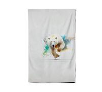 Charging Polar Bear Tea Towel Warren Reed - Designer White One Size