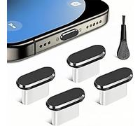 Charging Port Cover - Phone Charging Port Plug With Brush, Type-C Anti-Loss Dust Plugs, Multifunctional 5-in-1 Cell Phone Pórt Dust Čover Dustproof Adhesive Cover