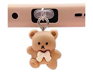 Charging Port Cover, USB C Dust Plug, for Cute Bear Charging Port Pendant Dust Plug Cell Phone Door Protector Type C for Computer