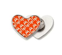 Charging Power Seal Patterns Heart Metal Pin Brooch Clip Love