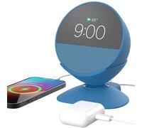 Charging Stand for Echo Spot with USB-C and USB-A Charging Ports for Multiple Devices, Swivel Charging Station for iPhone Cellphones and Earbuds, Ocean Blue