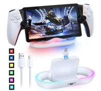 Charging Stand for PS Portal, RGB Portable Charge Dock Station Compatible with Protective Cover, Charge Holder with Indicator Light and USB-C Cable for Playstation 5 Portal Accessories