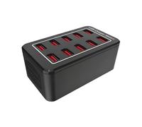 Charging Station | 50W 10 Ports Power Strip with 1.5M Cable - Multiple USB Charger | For Dorm Desk Bedside Bed Side Home Workplace Family Travel Kitchen