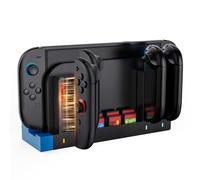 Charging Station Compatible with Switch 2 Joycons Controller, Switch 2 Controller Charger Dock Station for 4 Pieces Joy Con Chargers with Lantern Post LED Display, Storage of Playing Cards