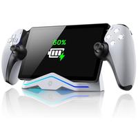 Charging Station for PlayStation Portal Remote Player - Fast Charging Station - RGB Lighting, USB Powered, Charging and Display, Full Size & Weighted Base, Includes Type-C Cable & 2 Adapters